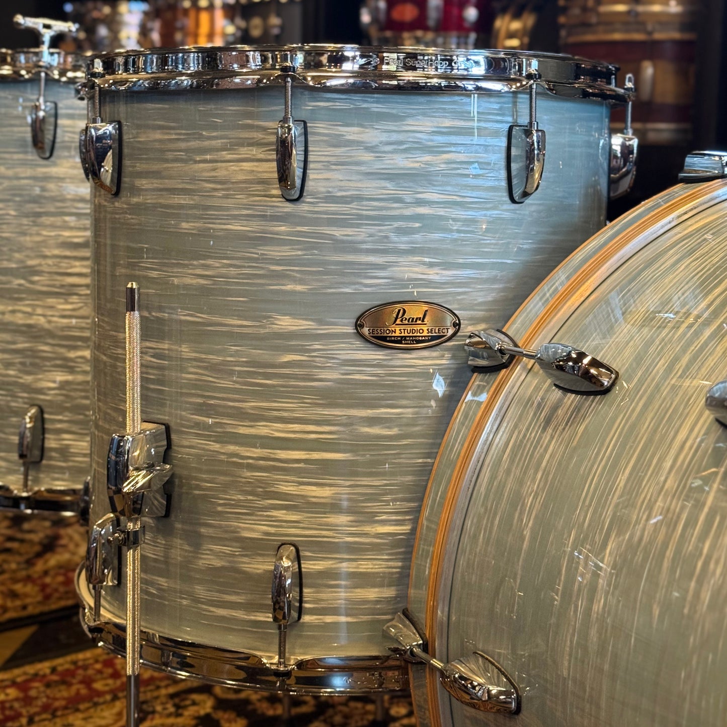 USED Pearl Session Studio Select Drum Set in Ice Blue Oyster - 14x24, 9x13, 16x16, 16x18