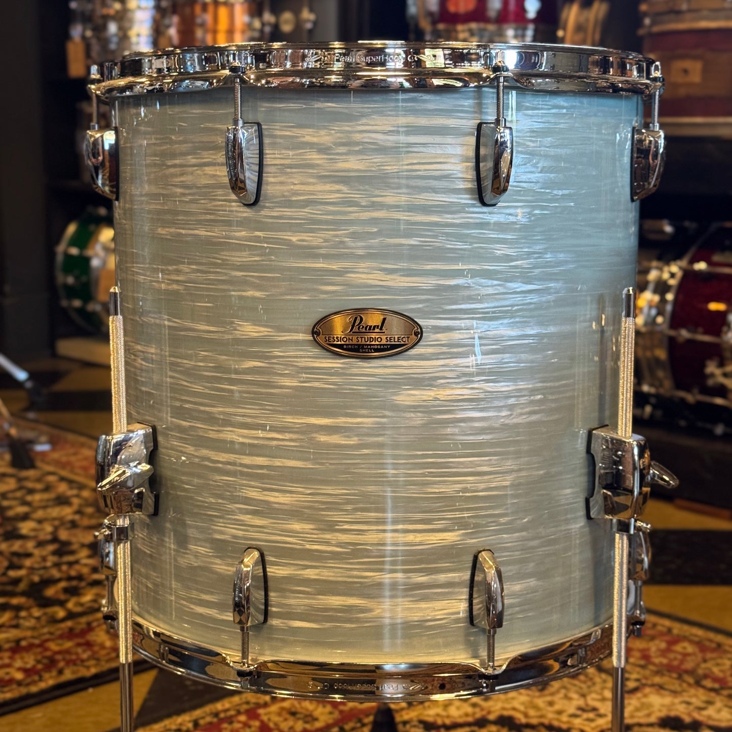 USED Pearl Session Studio Select Drum Set in Ice Blue Oyster - 14x24, 9x13, 16x16, 16x18