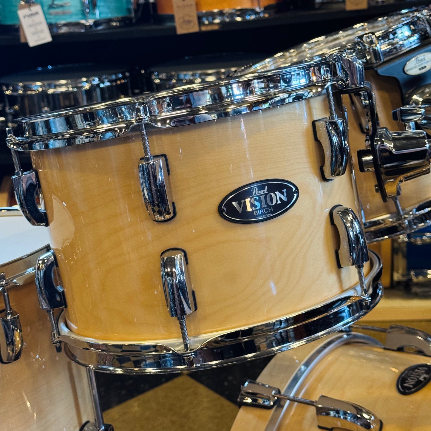 USED Pearl Vision Birch Bop Outfit in Natural Lacquer - 14x18, 8x10, 8x12, 14x14, 5.5x14
