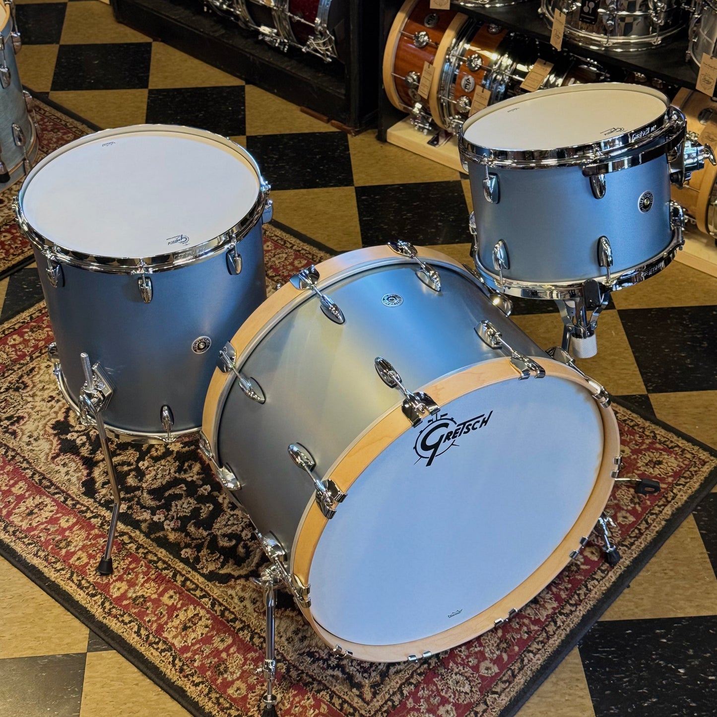 NEW Gretsch Brooklyn in Satin Ice Blue Metallic - 14x24, 9x13, 16x16