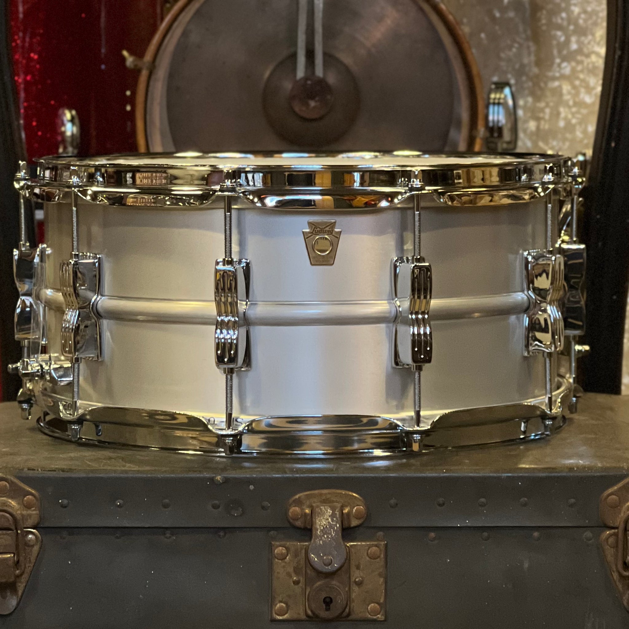 NEW Ludwig 6.5x14 Acrolite Brushed Aluminum Snare Drum w/ P86C Throw-Off