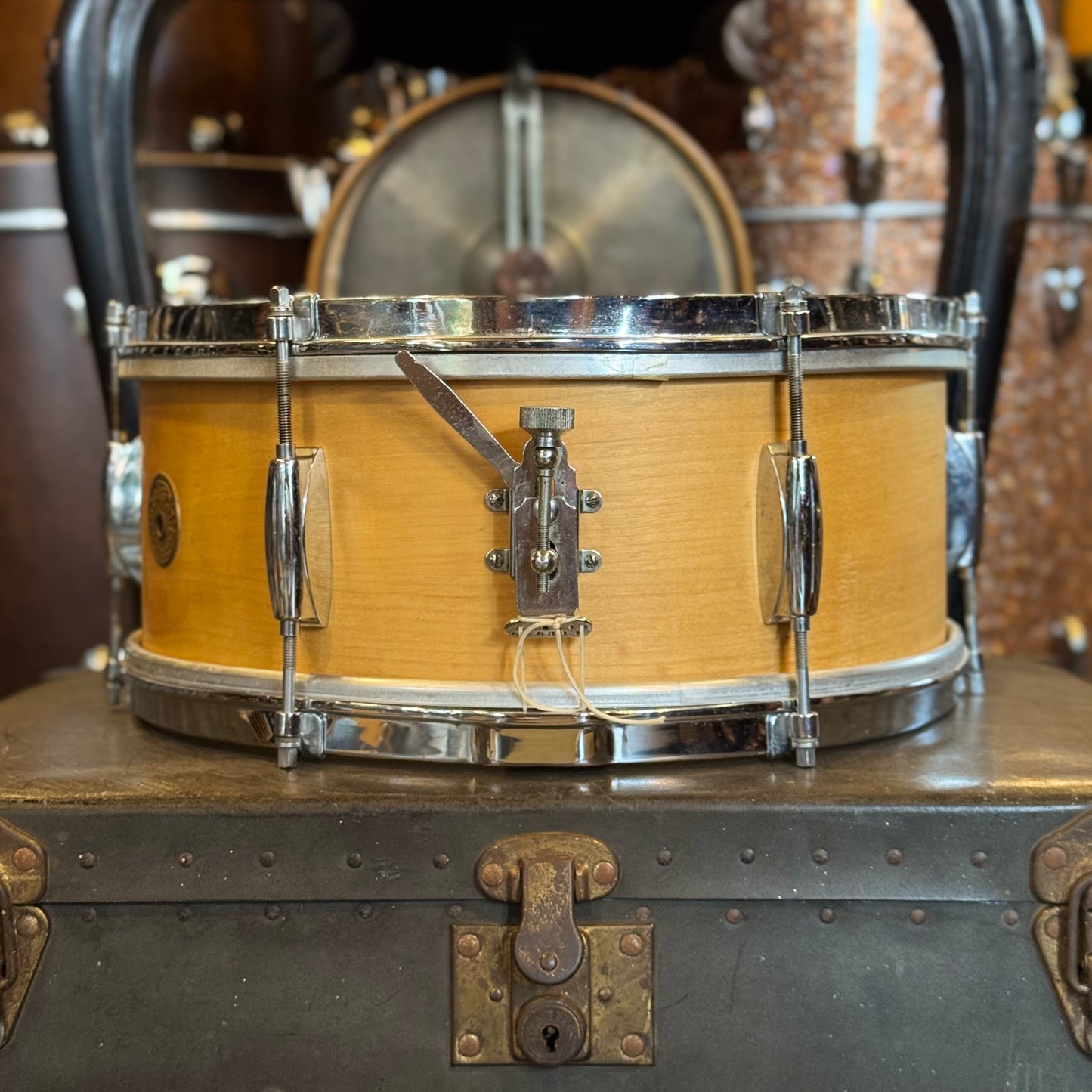 VINTAGE 1960's Gretsch 5.5x14 Dixieland Snare Drum in Natural
