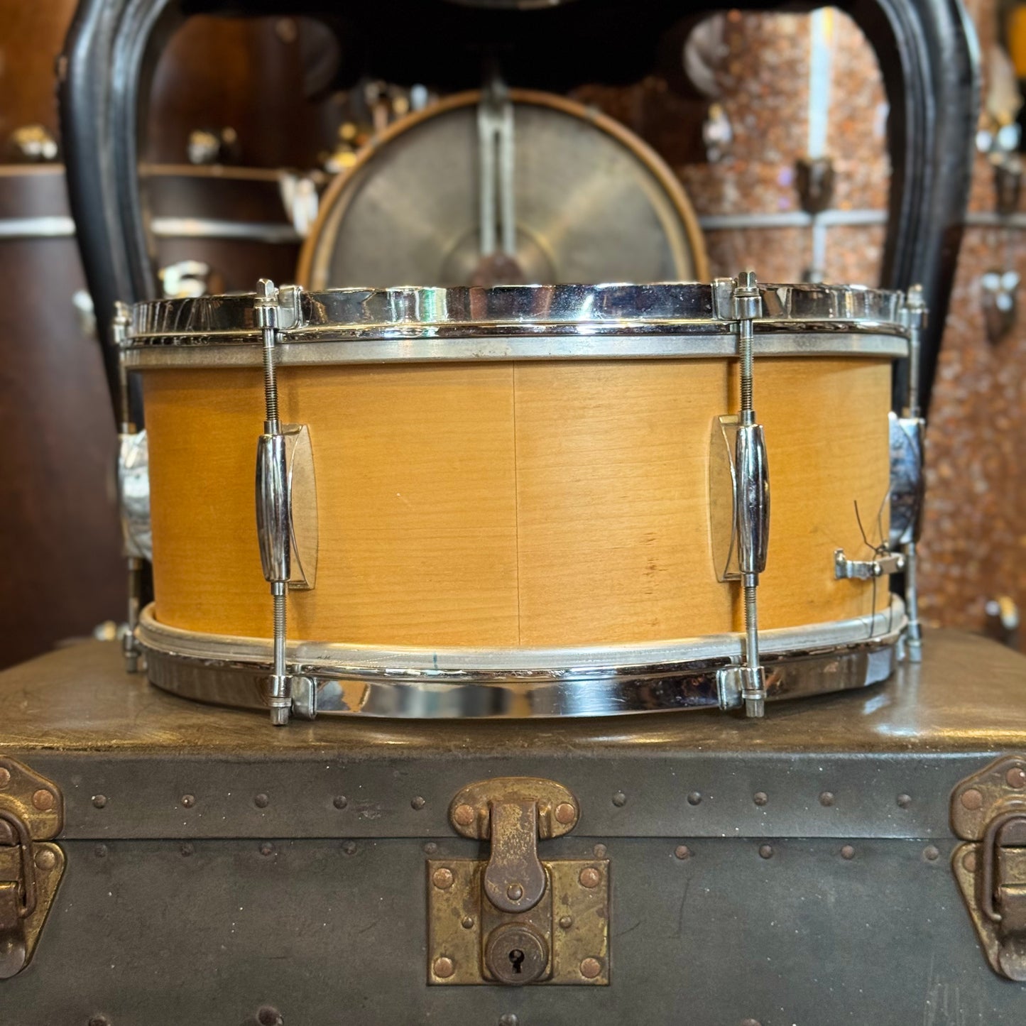 VINTAGE 1960's Gretsch 5.5x14 Dixieland Snare Drum in Natural