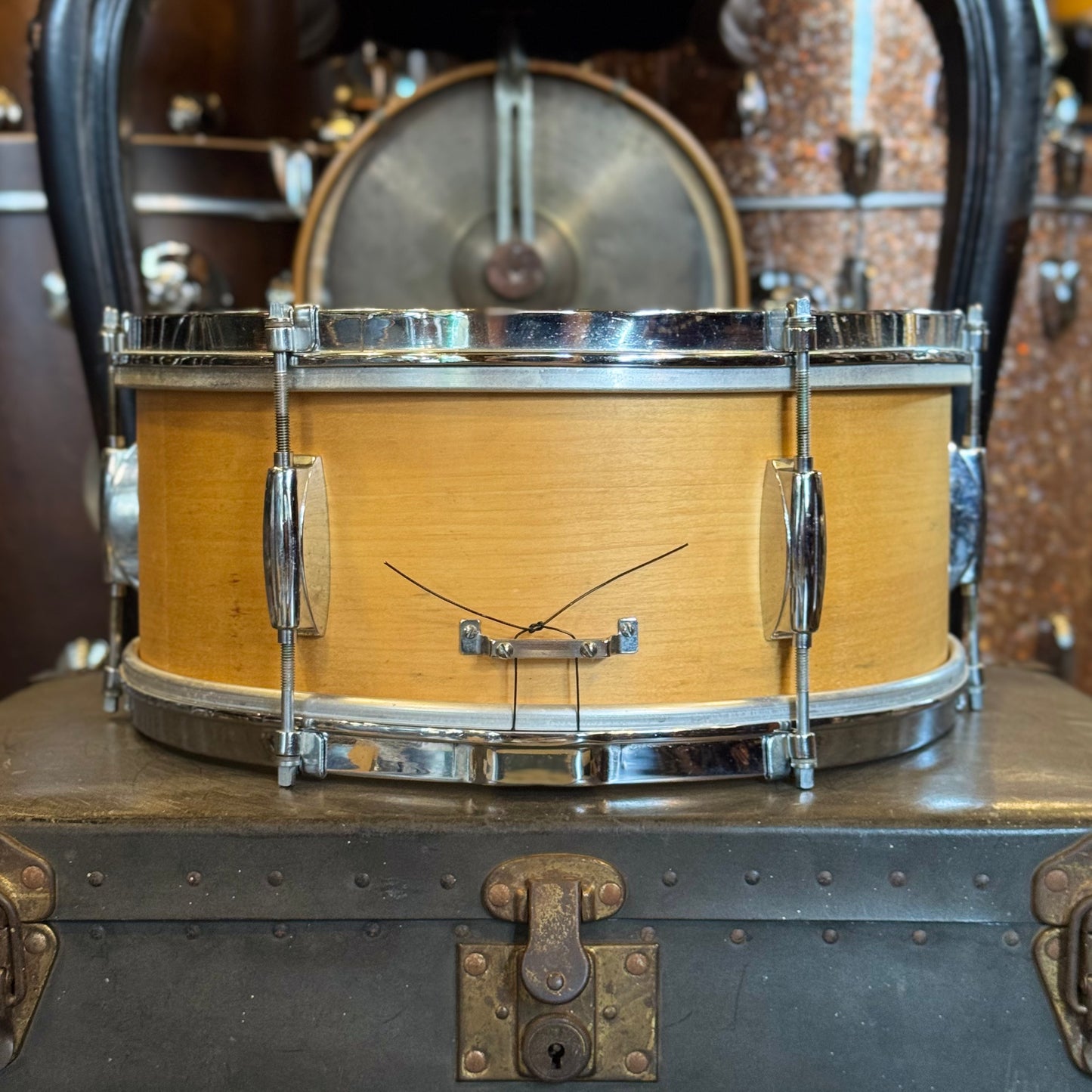 VINTAGE 1960's Gretsch 5.5x14 Dixieland Snare Drum in Natural