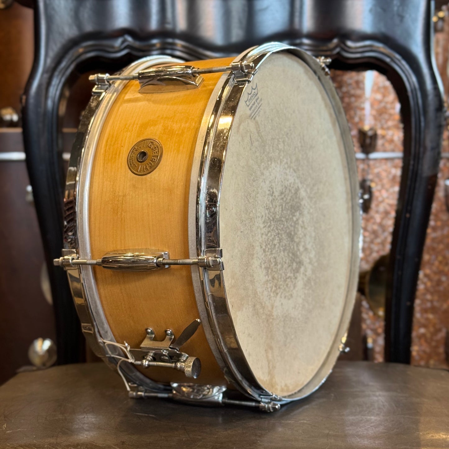 VINTAGE 1960's Gretsch 5.5x14 Dixieland Snare Drum in Natural