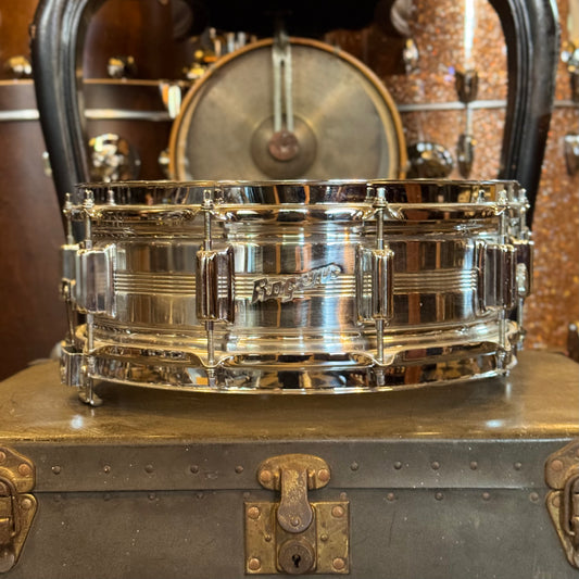 VINTAGE 1960's Rogers 5x14 Chrome over Brass Dynasonic