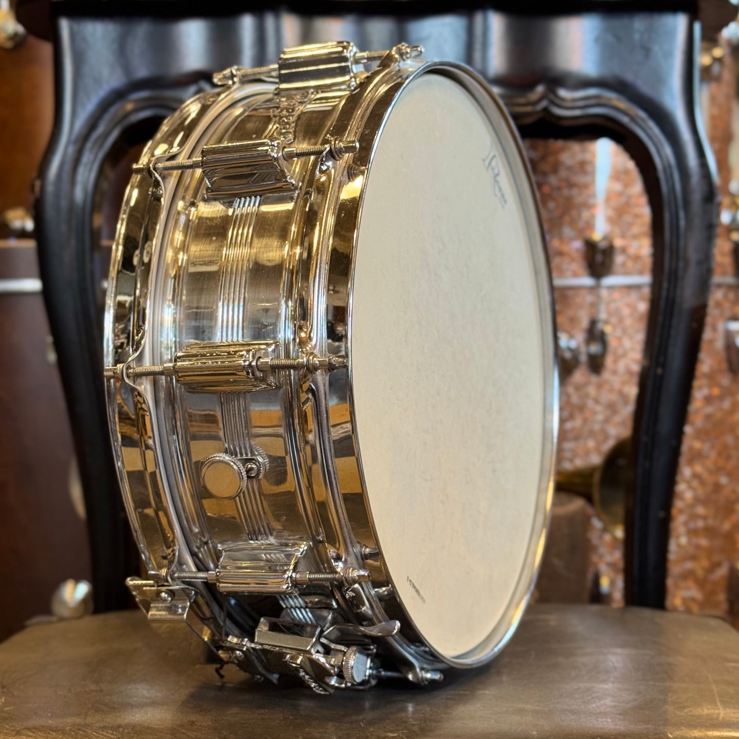 VINTAGE 1960's Rogers 5x14 Chrome over Brass Dynasonic