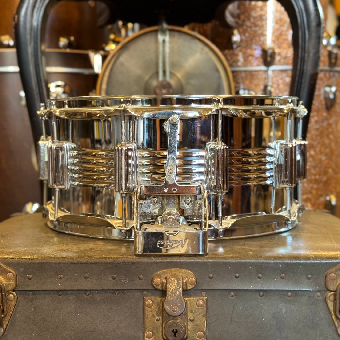 VINTAGE 1980's Gretsch 6.5x14 Blackhawk Steel Snare Drum