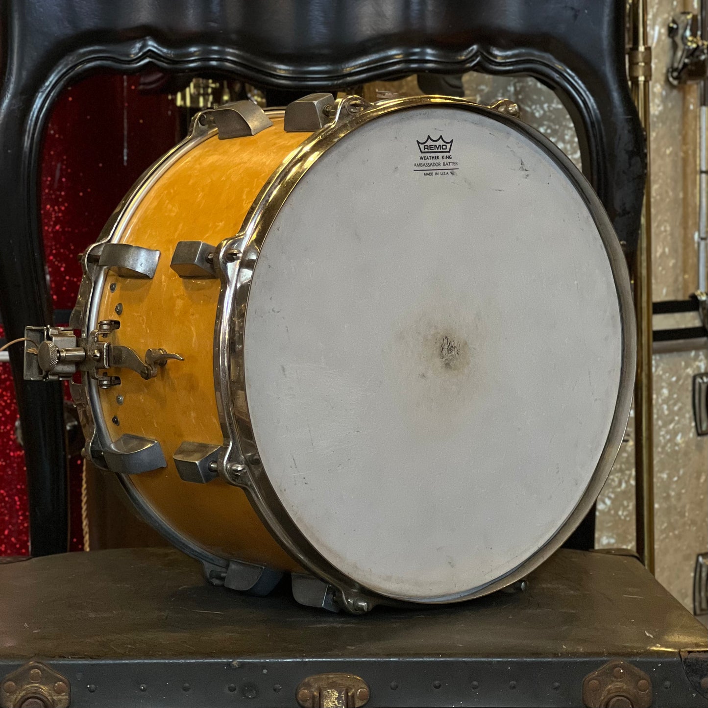 VINTAGE 1940's Lefima 8x14 Snare Drum in White Marine Pearl