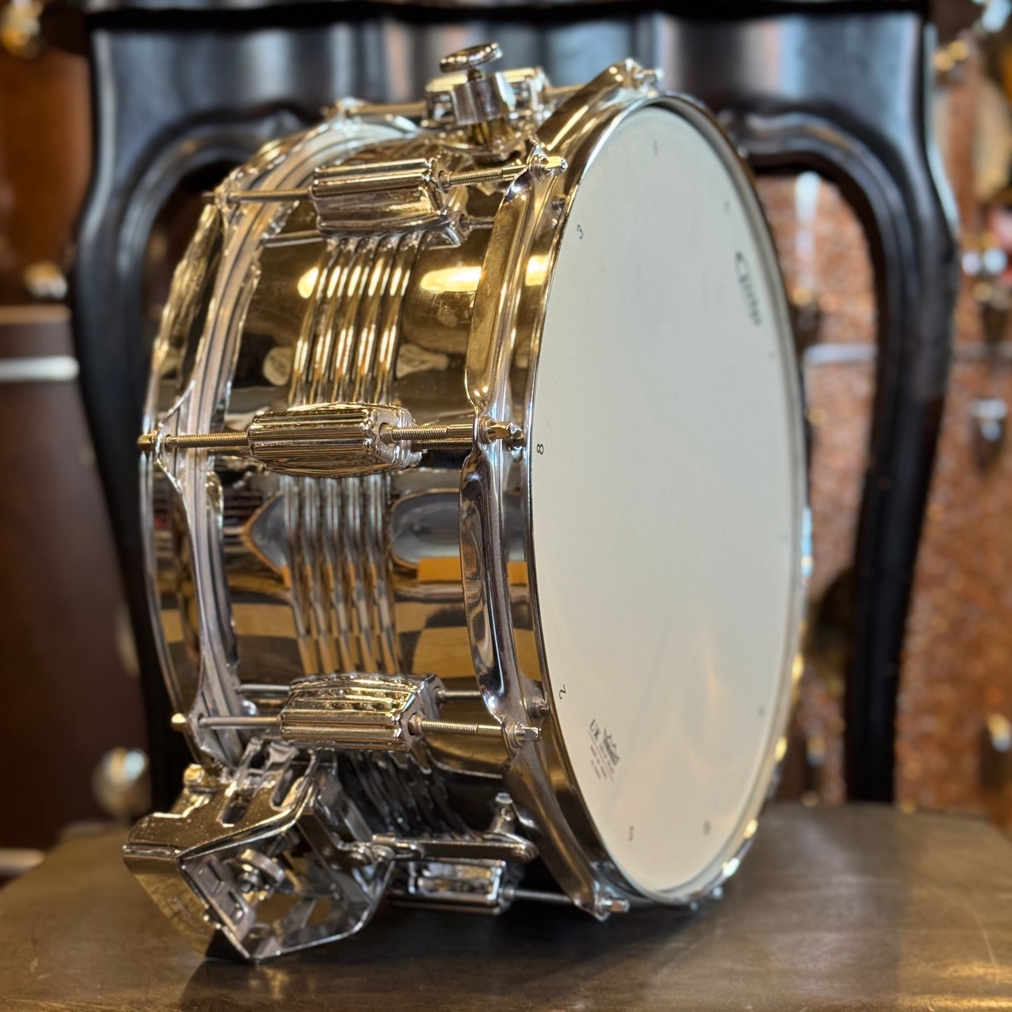VINTAGE 1980's Gretsch 6.5x14 Blackhawk Steel Snare Drum