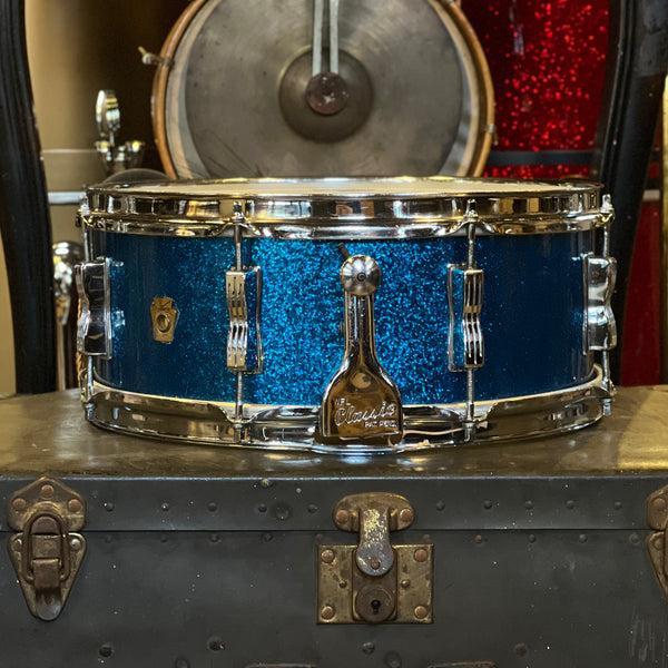 VINTAGE 1960-1963 Ludwig Pre-Serial 5.5x14 Super Classic Snare Drum in Blue Sparkle