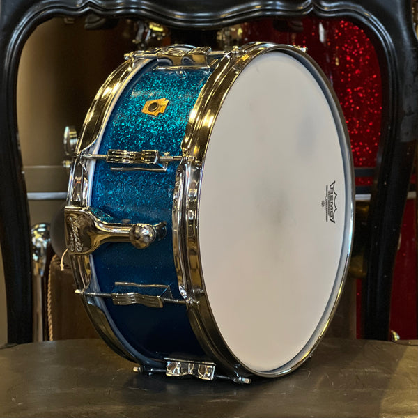 VINTAGE 1960-1963 Ludwig Pre-Serial 5.5x14 Super Classic Snare Drum in Blue Sparkle