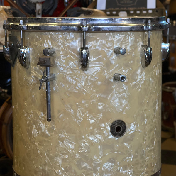 VINTAGE 1950's Gretsch 28x14 Cocktail Drum in White Marine Pearl