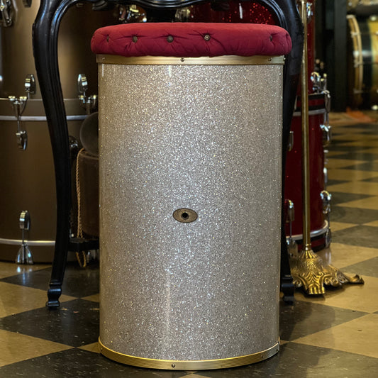 VINTAGE 1950's Slingerland Canister Throne in Silver Sparkle 24"