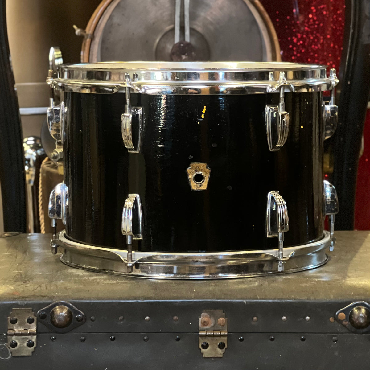 VINTAGE 1960's Ludwig 8x12 Tom in Black Duco – Badges Drum Shop