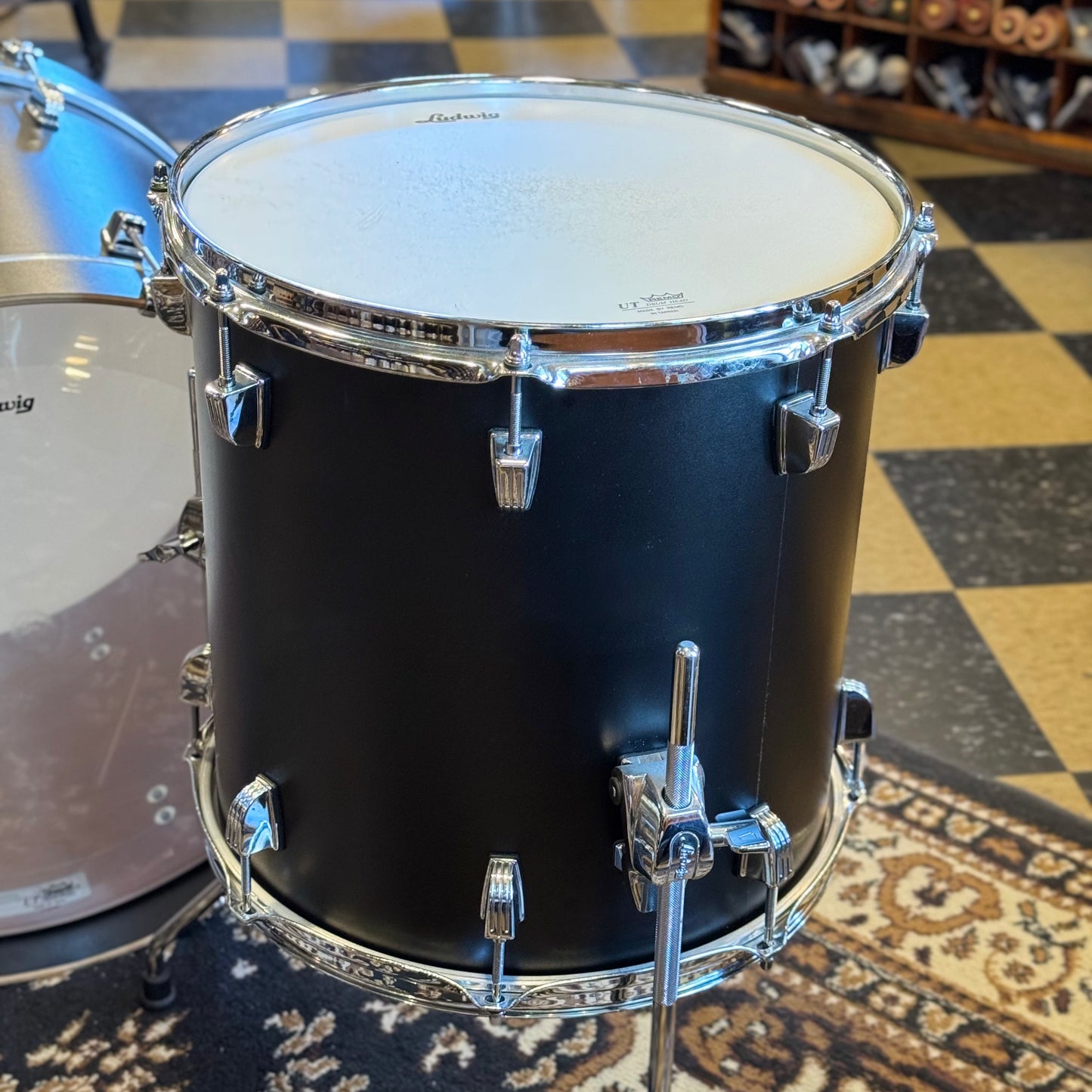 USED Ludwig Neusonic "Downbeat" Outfit in Black Velvet - 14x20, 8x12, 14x14