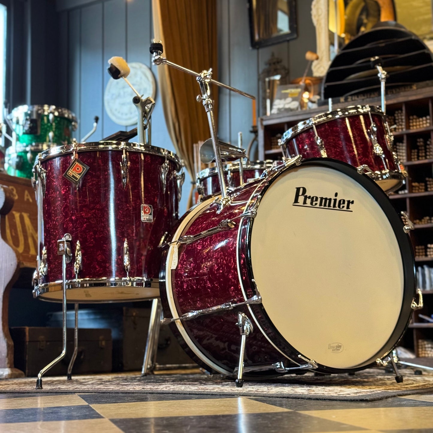 VINTAGE 1960's Premier in Ruby Pearl - 14x20, 8x12, 16x16, 5.5x14