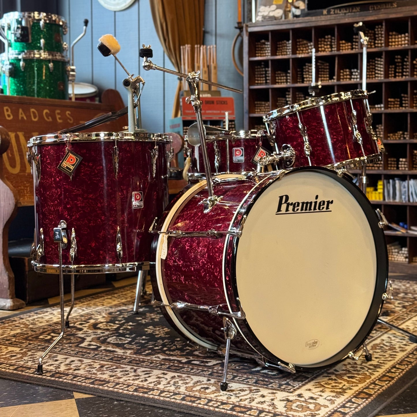 VINTAGE 1960's Premier in Ruby Pearl - 14x20, 8x12, 16x16, 5.5x14