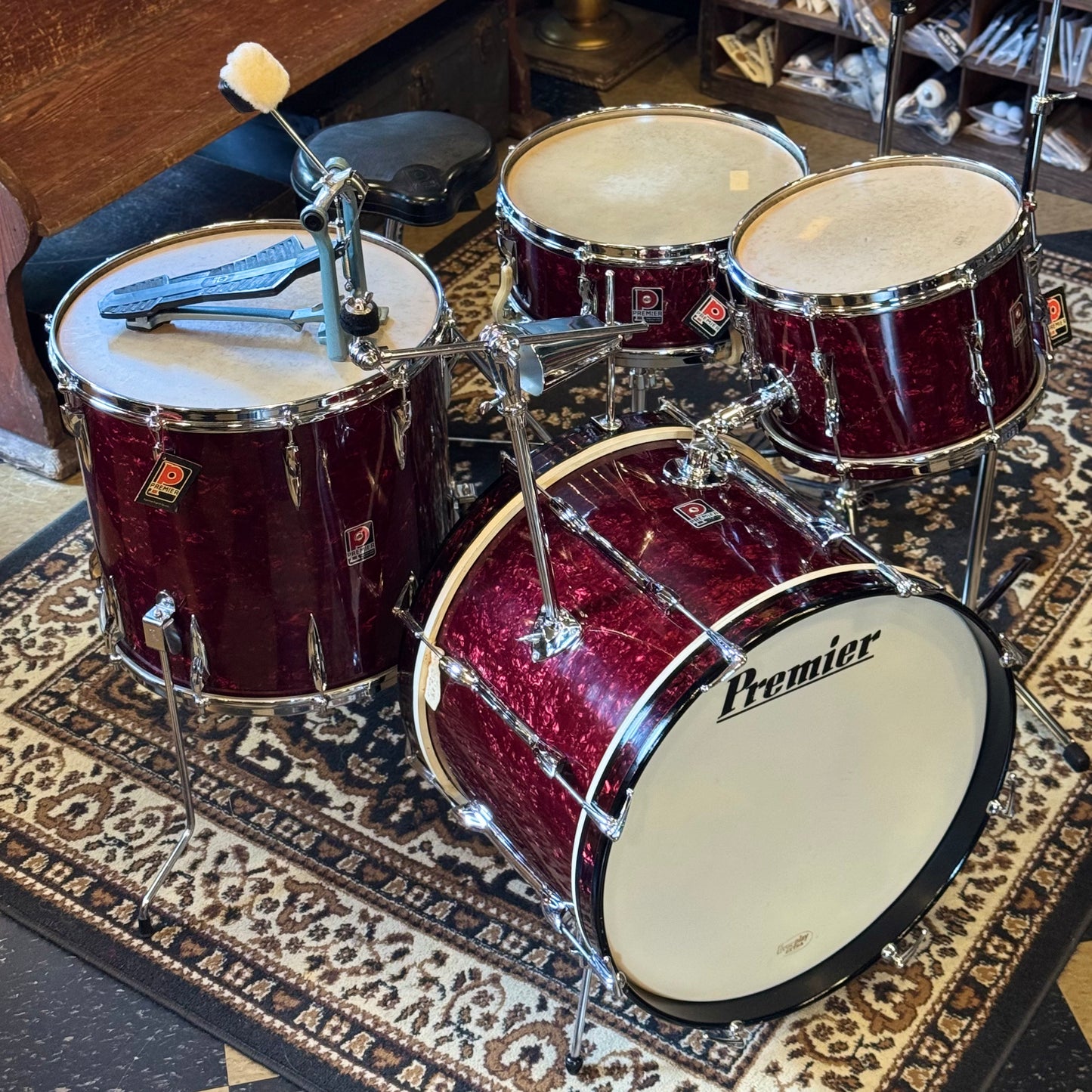 VINTAGE 1960's Premier in Ruby Pearl - 14x20, 8x12, 16x16, 5.5x14
