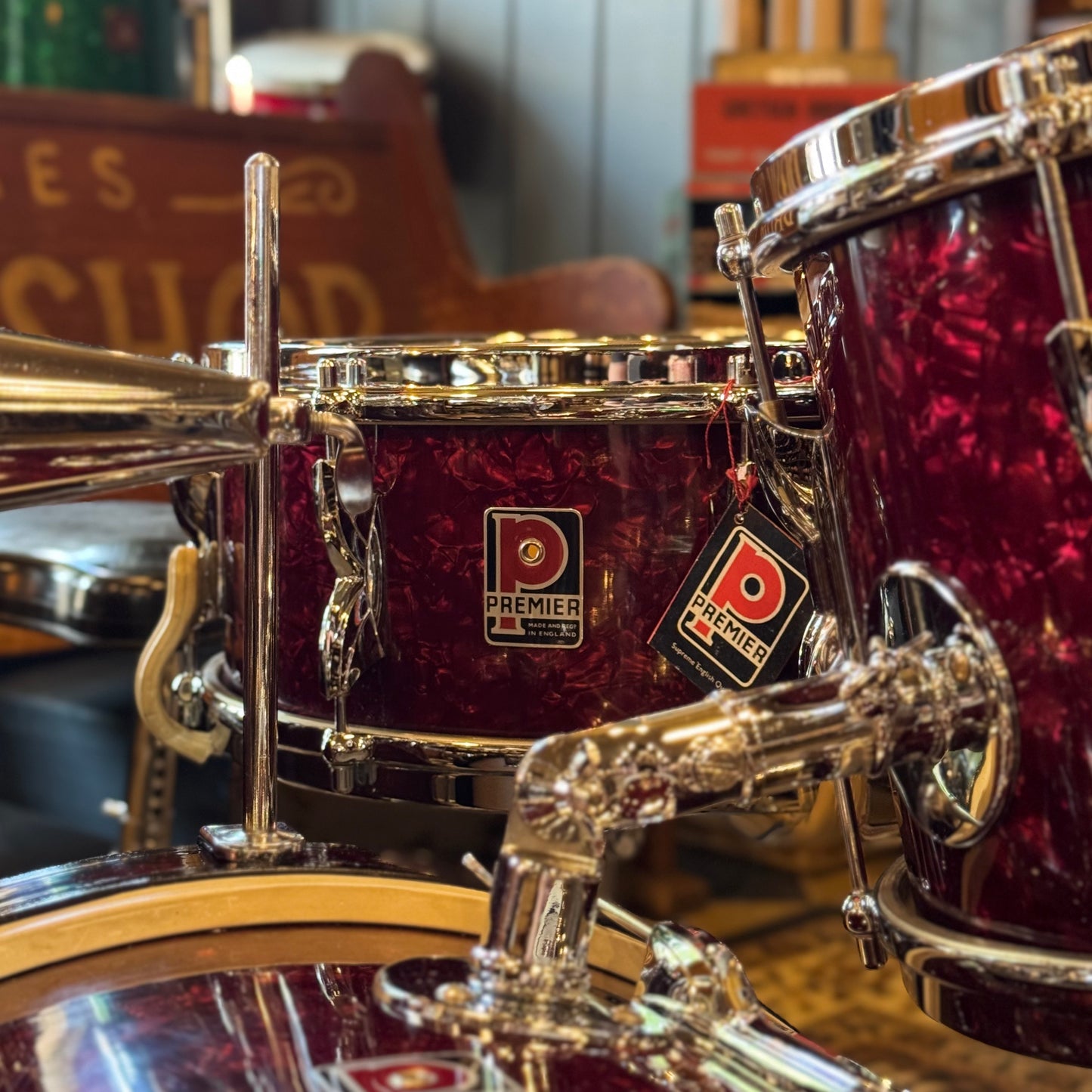 VINTAGE 1960's Premier in Ruby Pearl - 14x20, 8x12, 16x16, 5.5x14