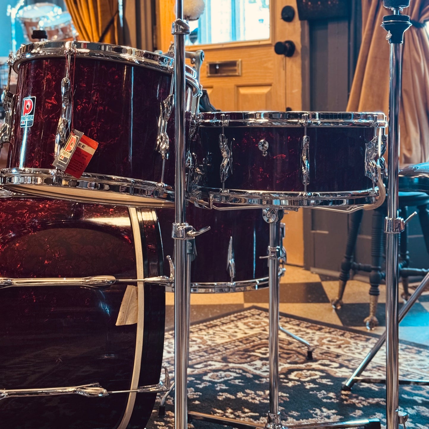 VINTAGE 1960's Premier in Ruby Pearl - 14x20, 8x12, 16x16, 5.5x14