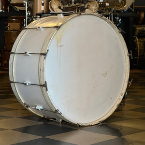 VINTAGE 1940's Leedy 14x28 Spartan Bass Drum in White Duco