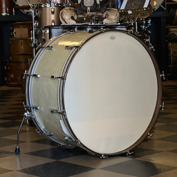 VINTAGE 1950's Leedy & Ludwig 14x28 Bass Drum in White Marine Pearl