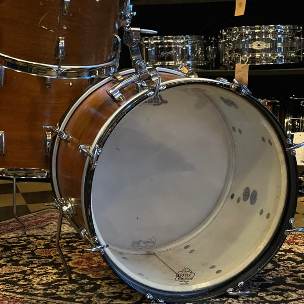 VINTAGE 1960's Ludwig Downbeat Outfit in Stripped Natural Mahogany - 14x20, 8 x12, 14x14