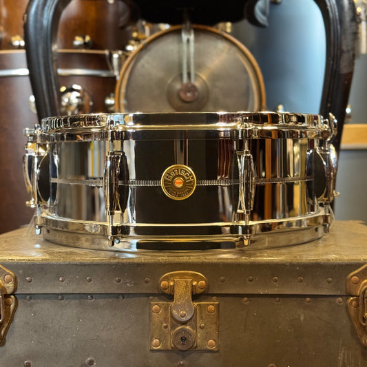 USED Gretsch 5x14 USA Custom Chrome over Brass Snare Drum