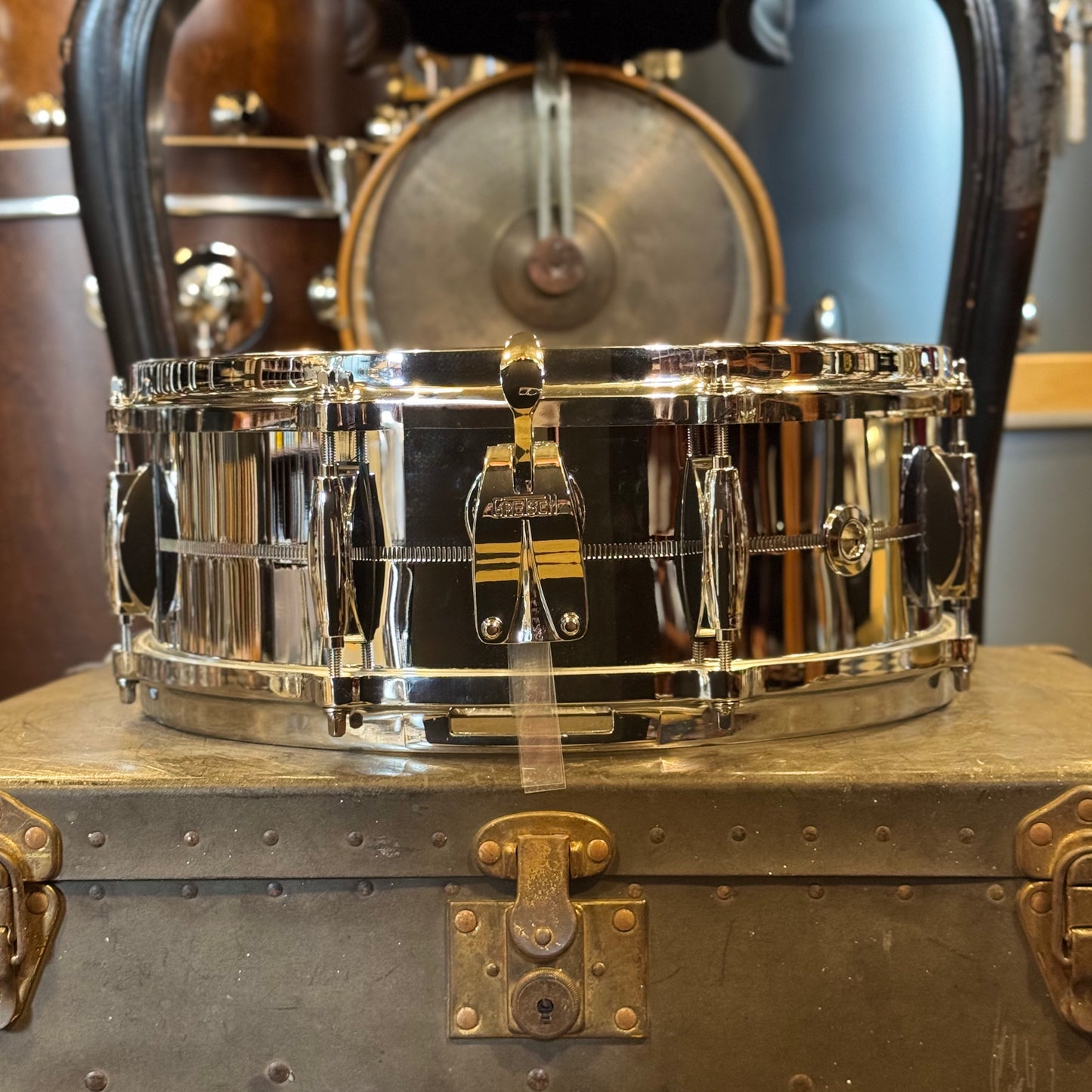 USED Gretsch 5x14 USA Custom Chrome over Brass Snare Drum