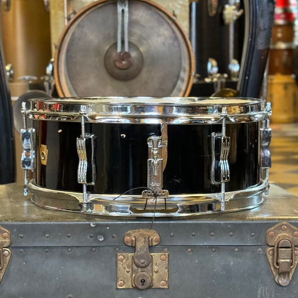 VINTAGE 1960's Ludwig 5x14 Pioneer 6-Lug Snare Drum in Black Duco