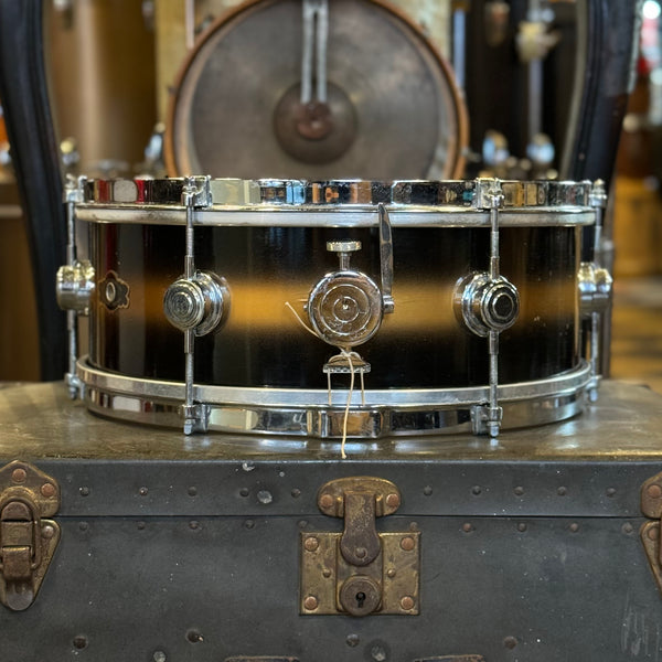 VINTAGE 1960's George Way 5.5x14 Studio Model Snare Drum in Black & Gold Duco