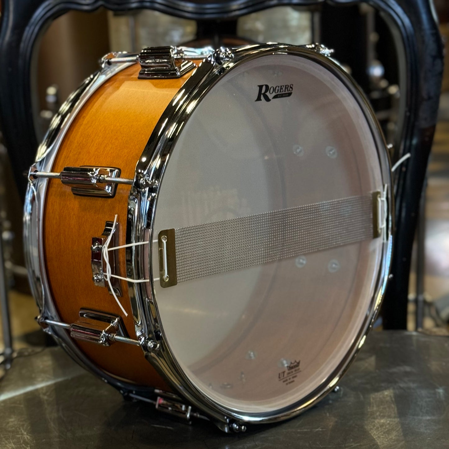 NEW Rogers 6.5x14 Powertone Snare Drum in Satin Fruit Wood Stain