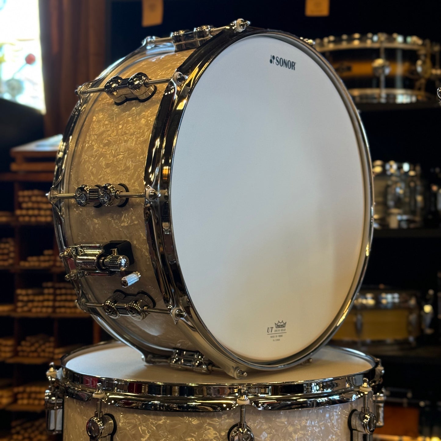 NEW Sonor AQ2 Bop in White Marine Pearl - 14x18, 8x12, 13x14 & 6x14