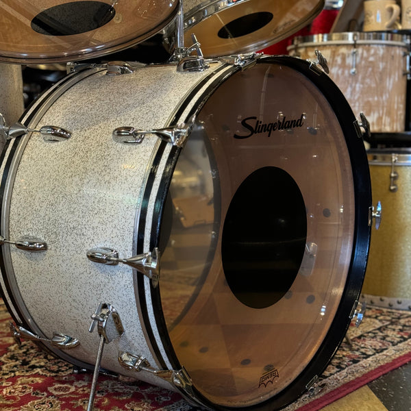 VINTAGE 1970's Slingerland Rock Outfit in Sparkling White Pearl - 14x24, 9x13, 10x14, 16x16