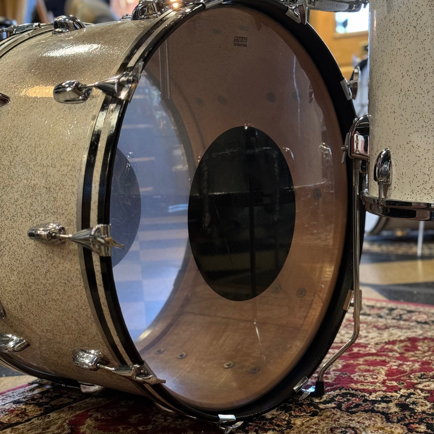 VINTAGE 1970's Slingerland Rock Outfit in Sparkling White Pearl - 14x24, 9x13, 10x14, 16x16