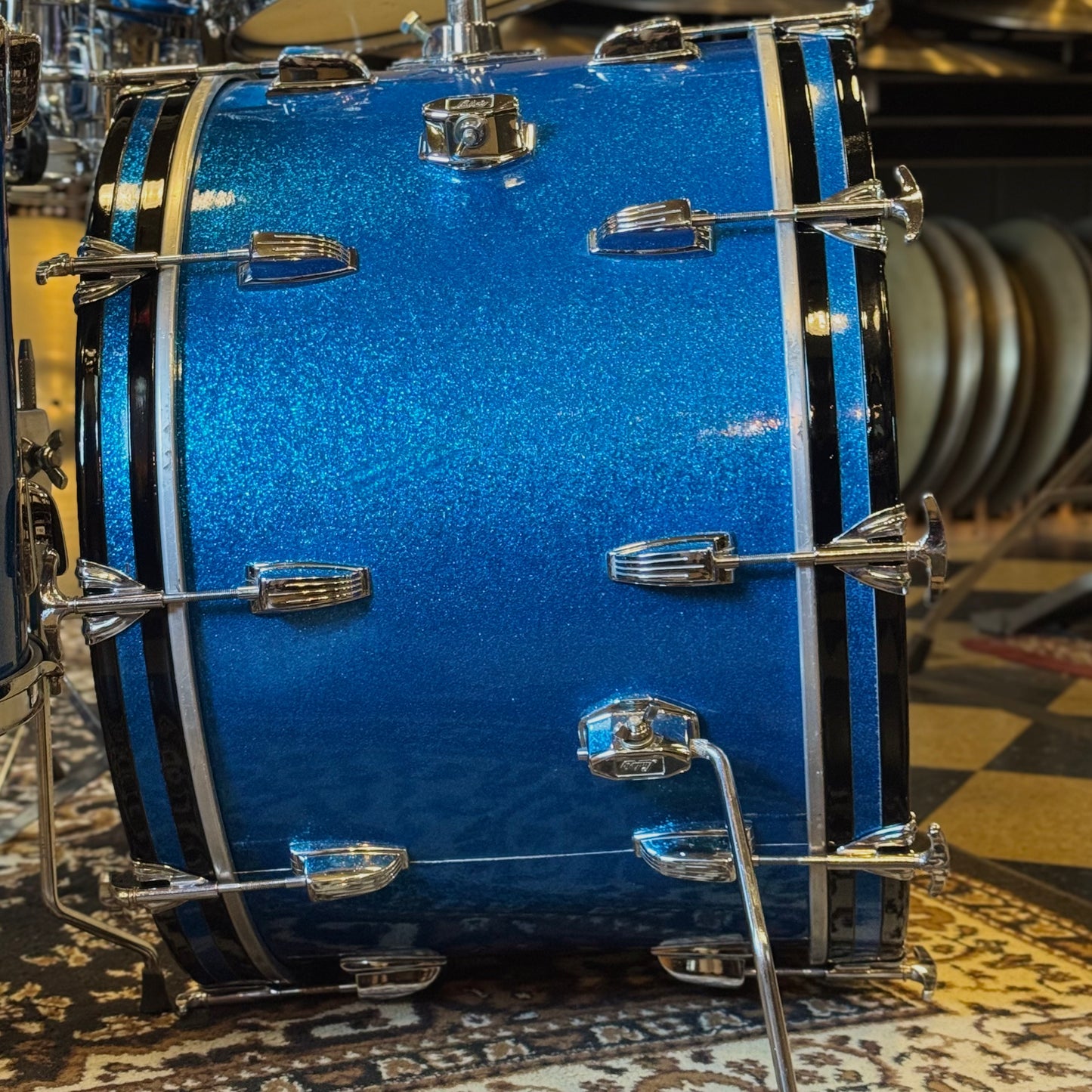 VINTAGE 1964 Ludwig Classic Outfit in Blue Sparkle - 14x22, 9x13, 16x16, 5x14 Ludwig Supersensitive