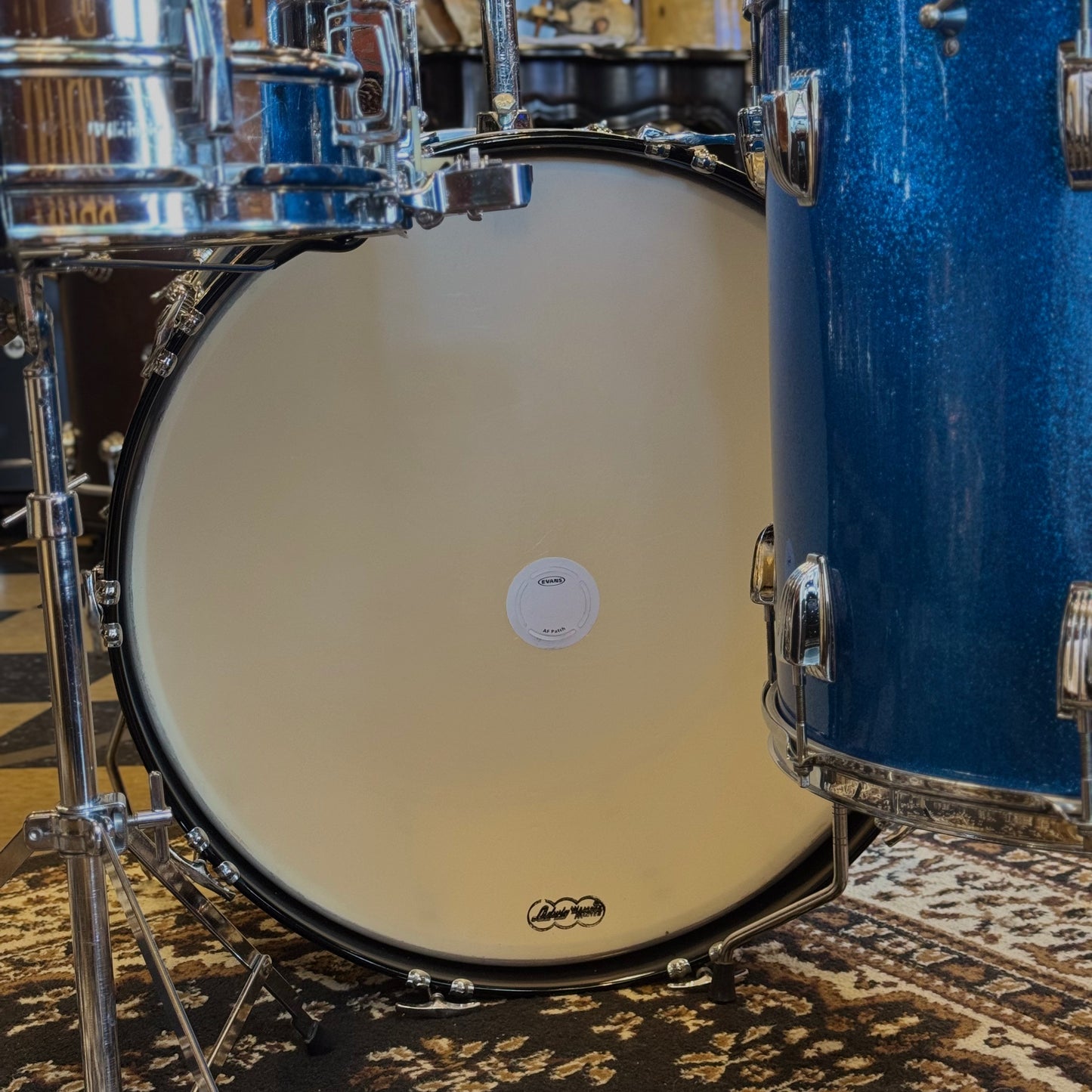 VINTAGE 1964 Ludwig Classic Outfit in Blue Sparkle - 14x22, 9x13, 16x16, 5x14 Ludwig Supersensitive
