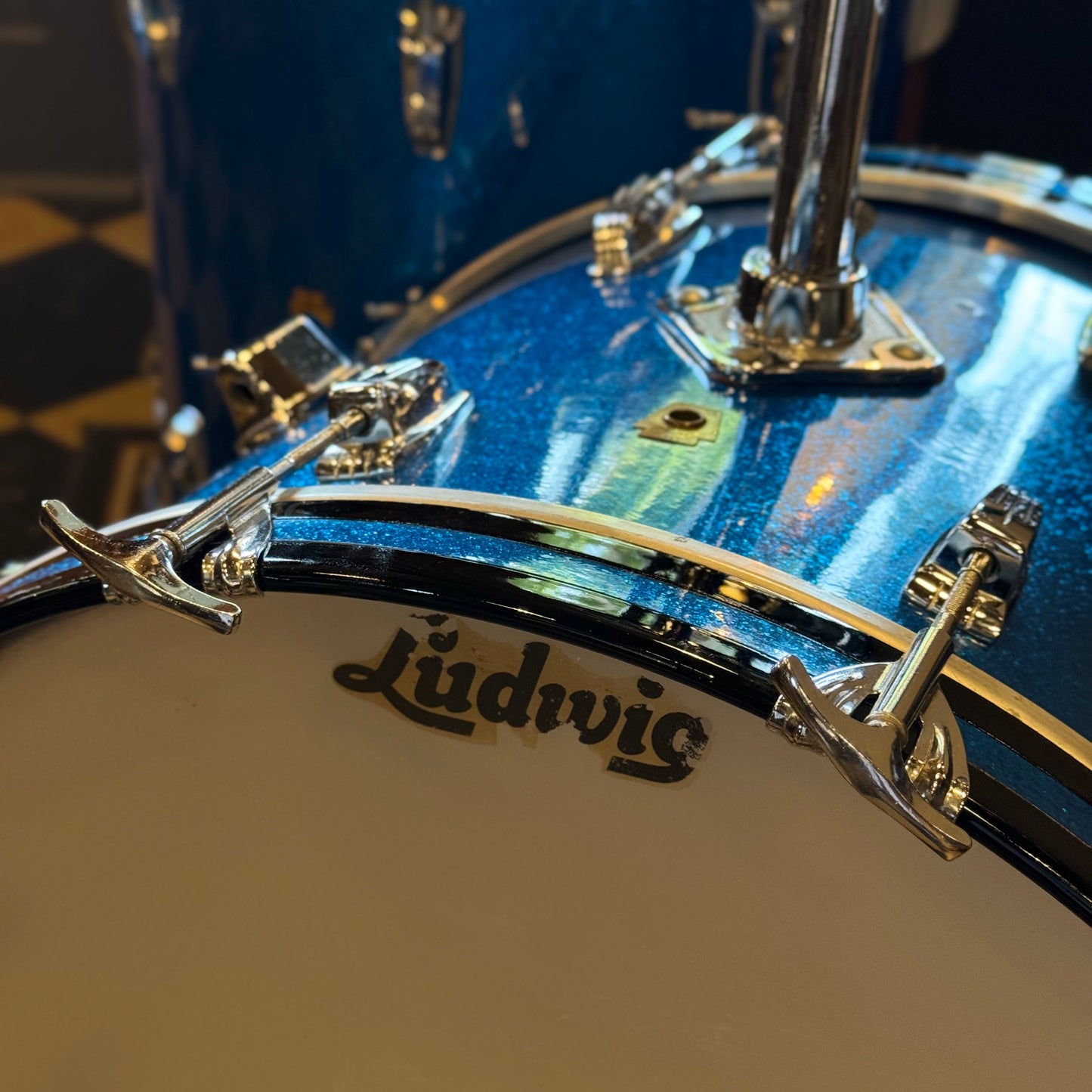 VINTAGE 1964 Ludwig Classic Outfit in Blue Sparkle - 14x22, 9x13, 16x16, 5x14 Ludwig Supersensitive