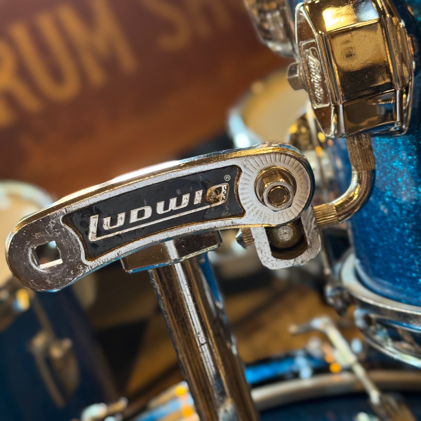 VINTAGE 1964 Ludwig Classic Outfit in Blue Sparkle - 14x22, 9x13, 16x16, 5x14 Ludwig Supersensitive