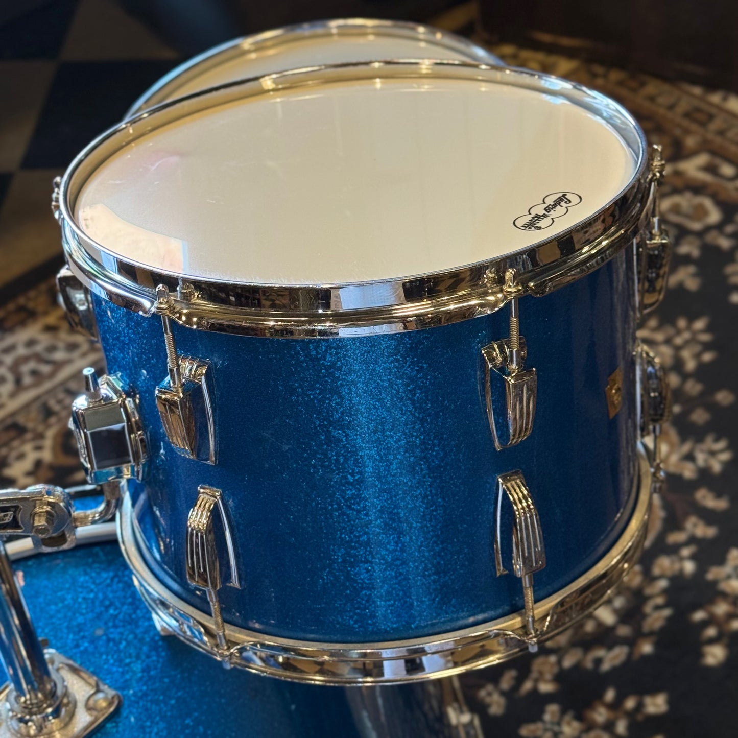 VINTAGE 1964 Ludwig Classic Outfit in Blue Sparkle - 14x22, 9x13, 16x16, 5x14 Ludwig Supersensitive