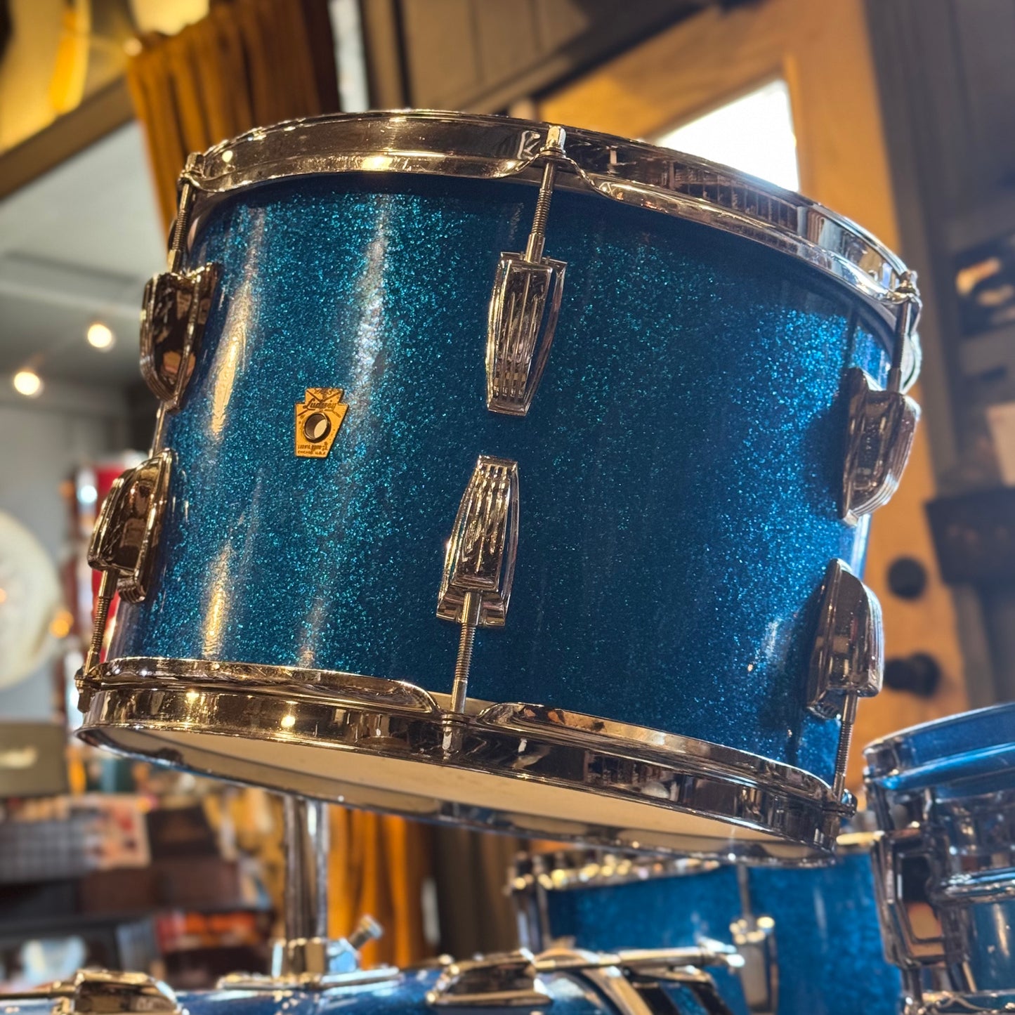 VINTAGE 1964 Ludwig Classic Outfit in Blue Sparkle - 14x22, 9x13, 16x16, 5x14 Ludwig Supersensitive