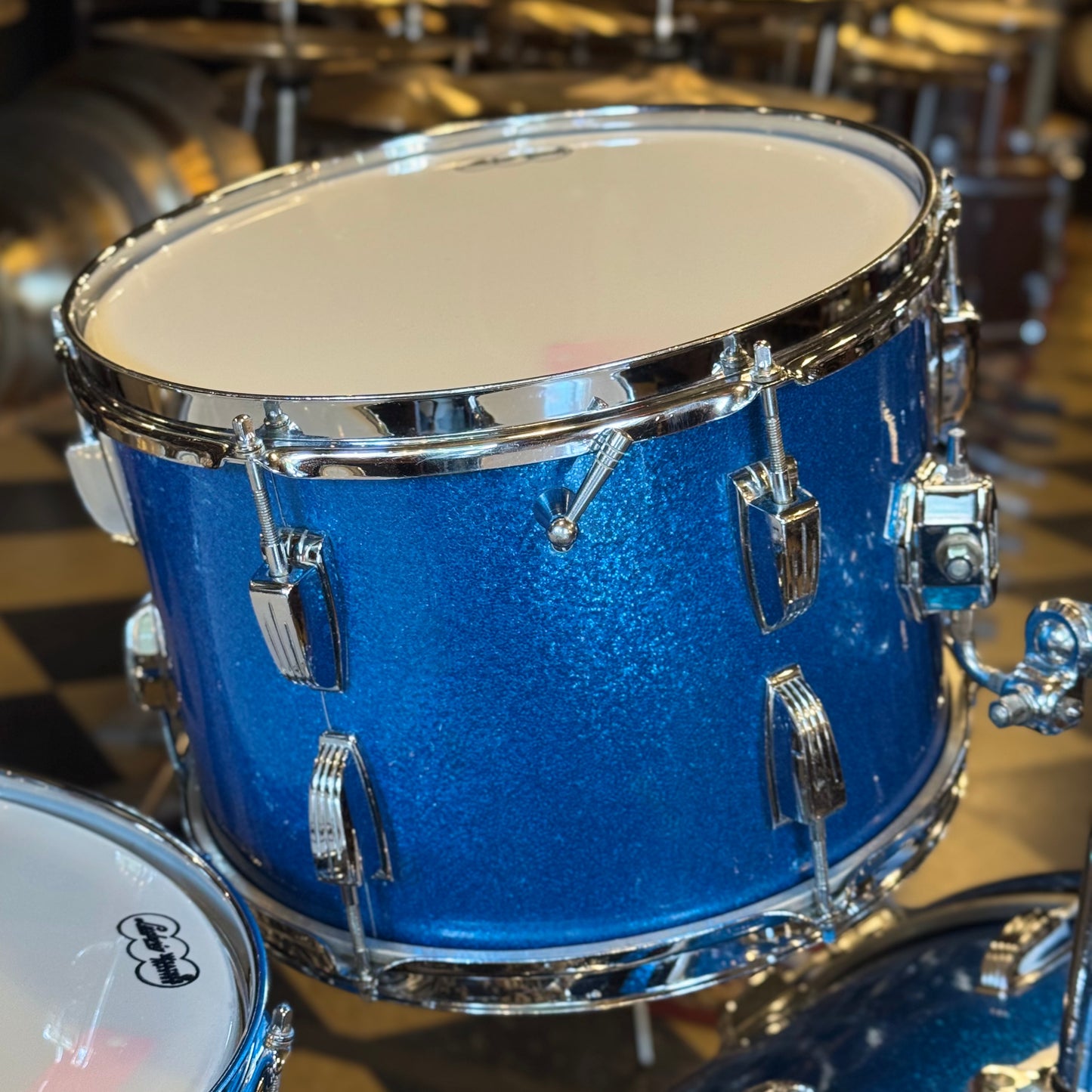 VINTAGE 1964 Ludwig Classic Outfit in Blue Sparkle - 14x22, 9x13, 16x16, 5x14 Ludwig Supersensitive