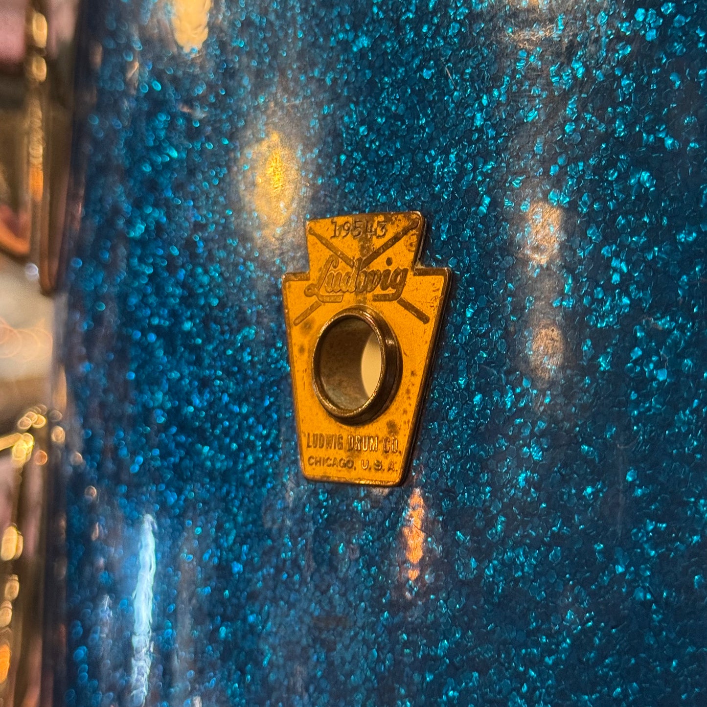 VINTAGE 1964 Ludwig Classic Outfit in Blue Sparkle - 14x22, 9x13, 16x16, 5x14 Ludwig Supersensitive