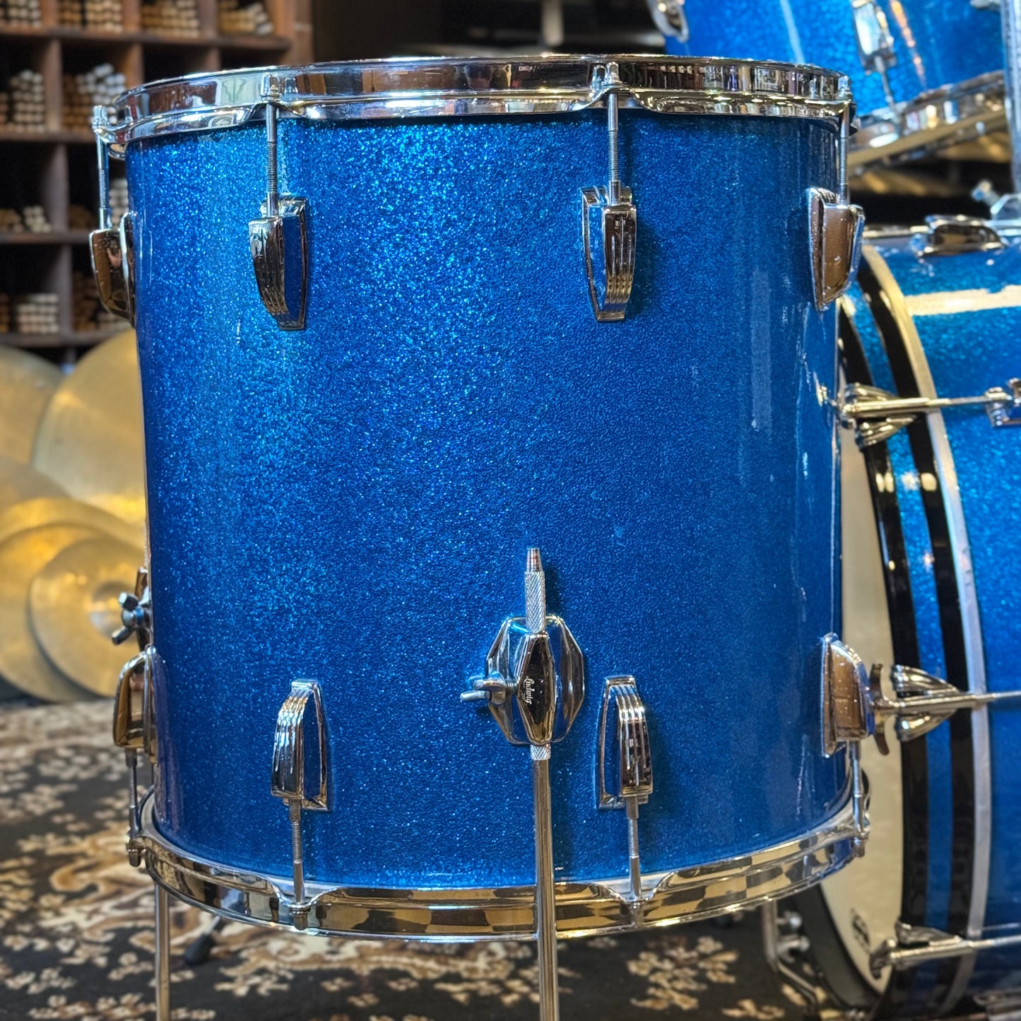 VINTAGE 1964 Ludwig Classic Outfit in Blue Sparkle - 14x22, 9x13, 16x16, 5x14 Ludwig Supersensitive