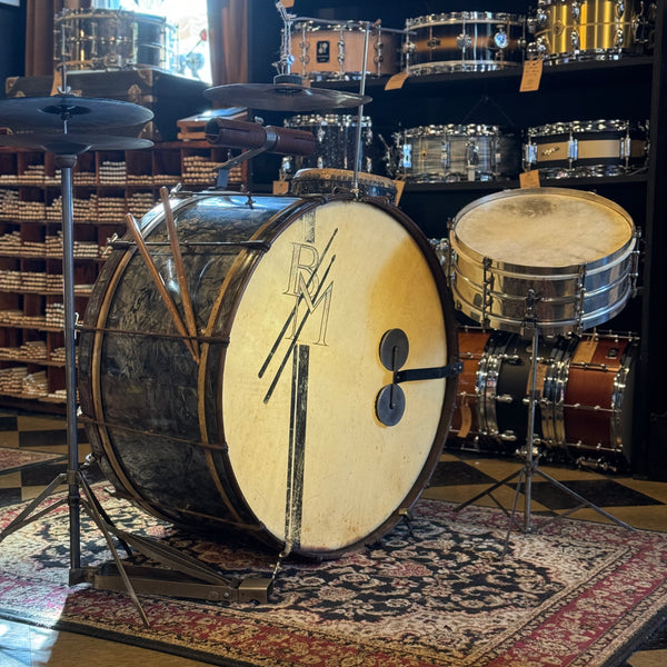 VINTAGE 1920s-30s Ludwig Trap Kit in Black Diamond Pearl with 5x14 Universal Snare Drum - 14x28, 5x14