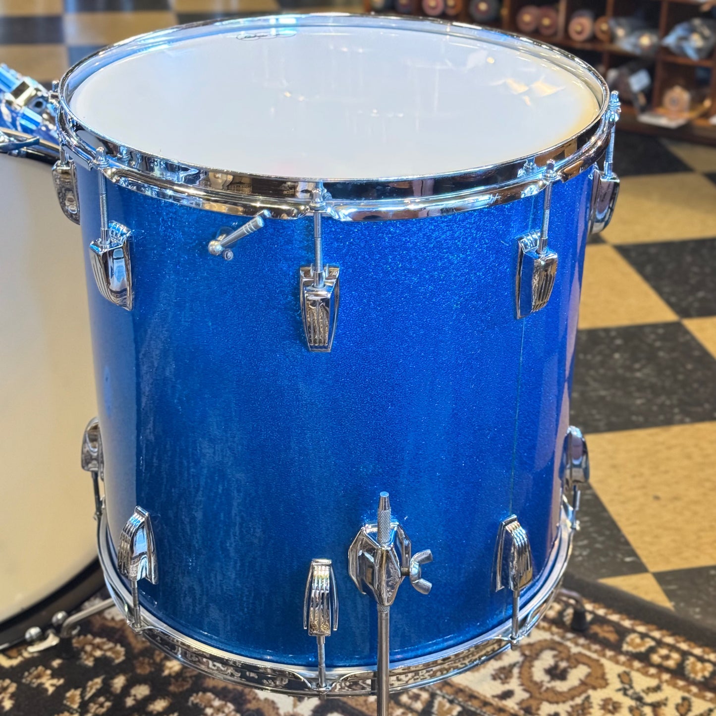 VINTAGE 1964 Ludwig Classic Outfit in Blue Sparkle - 14x22, 9x13, 16x16, 5x14 Ludwig Supersensitive