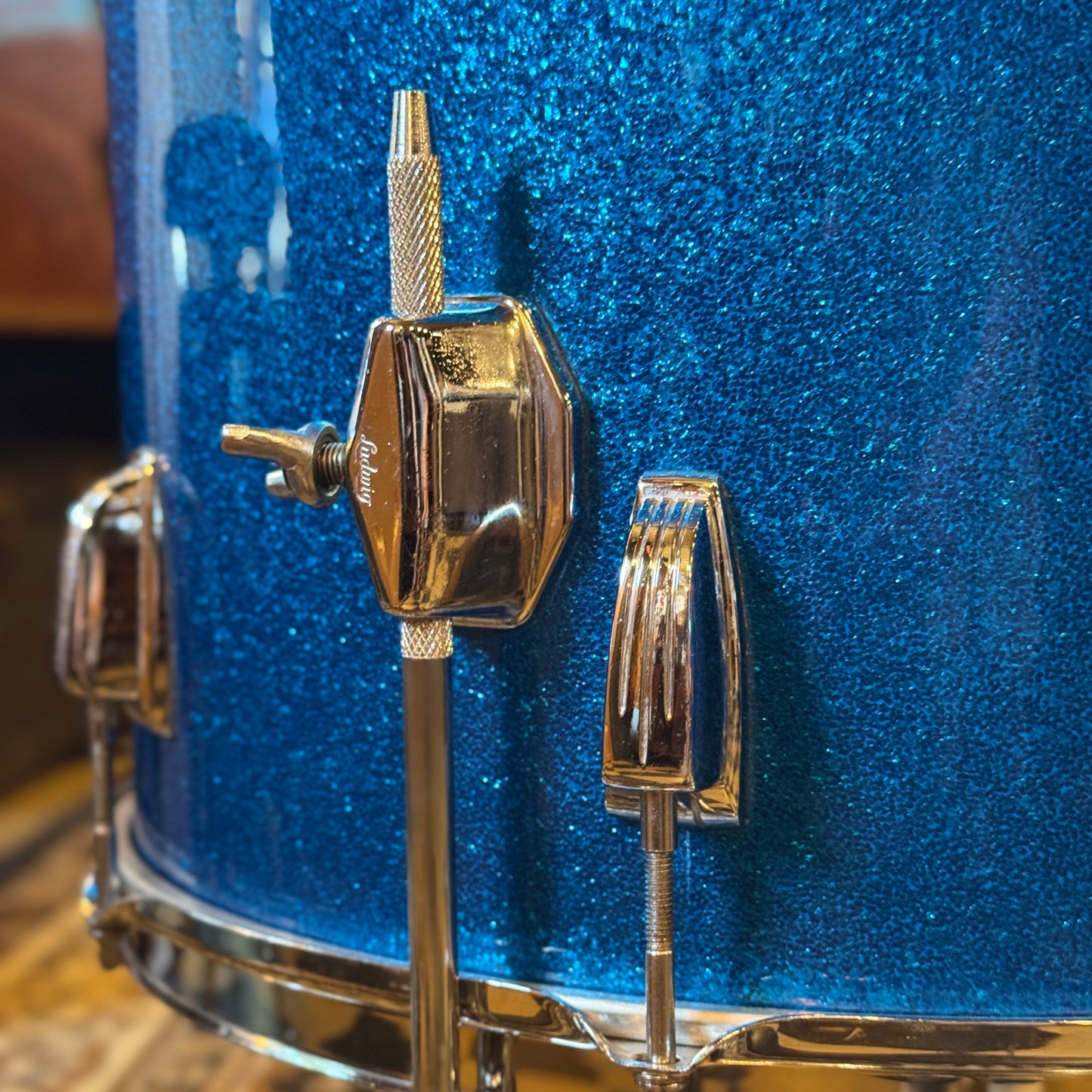 VINTAGE 1964 Ludwig Classic Outfit in Blue Sparkle - 14x22, 9x13, 16x16, 5x14 Ludwig Supersensitive