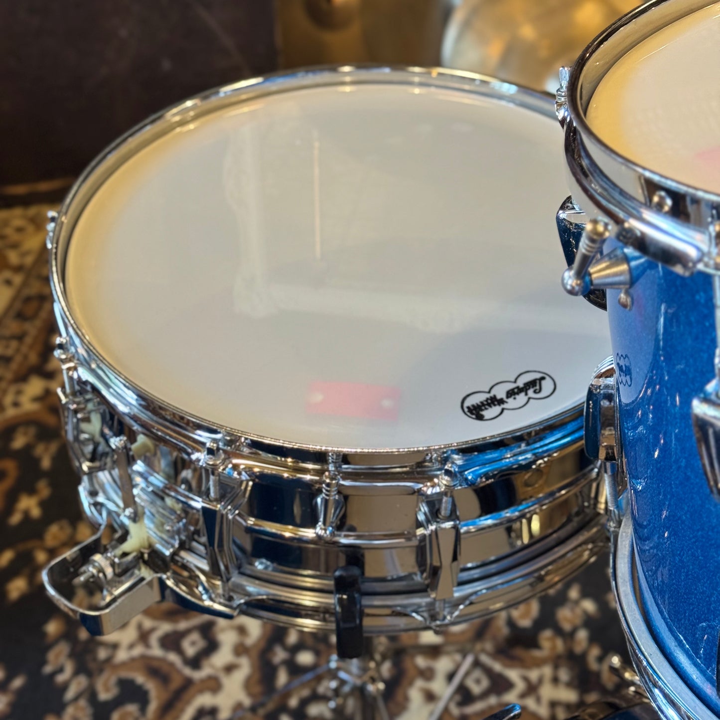 VINTAGE 1964 Ludwig Classic Outfit in Blue Sparkle - 14x22, 9x13, 16x16, 5x14 Ludwig Supersensitive