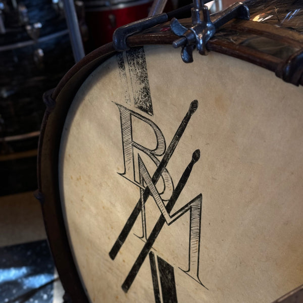 VINTAGE 1920s-30s Ludwig Trap Kit in Black Diamond Pearl with 5x14 Universal Snare Drum - 14x28, 5x14